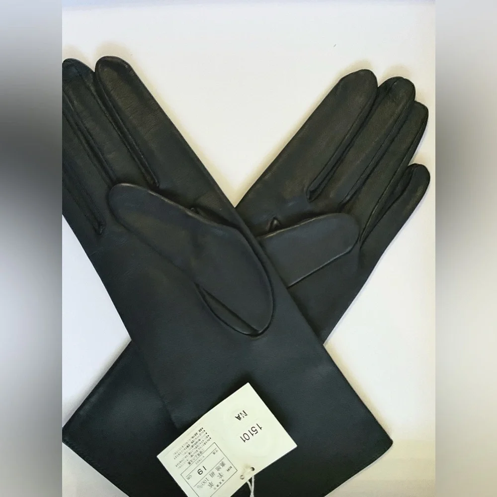 Christian Dior Black Leather Gloves